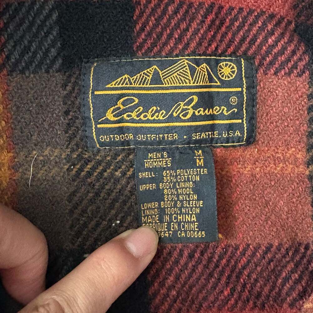 Vintage Eddie Bauer Men's Field Jacket with Plaid Wool Lining - Picture 4 of 6